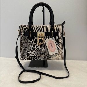 Michael Kors Hamilton Animal Print Hair Calf Satchel Crossbody Handbag NWOT’s